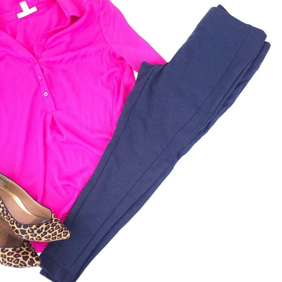 Christopher Banks Secret Slimming Crop Pants Small Petite, Navy Blue Pullup Pant - Picture 1 of 5